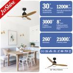 Wobble Free 3 Solid Wood Blade Ceiling Fan With Remote Control