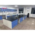 Black Chemistry Lab Bench Laboratory Furniture Indonesia With Reagent Racks And 40*60*100mm Cold-rolled Steel Frame for sale