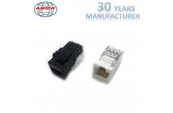 China Ivory Cat5e RJ45 Punch Down Jack / ABS Toolless Keystone Jack Gold Plating supplier