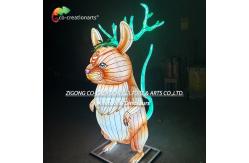 China Whimsical Mouse Lantern With Glowing Green Antlers | Animals Lantern Collection supplier
