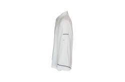 China 215 GSM Long Sleeve Chef Jacket With Black Pipings And Mesh Construction supplier