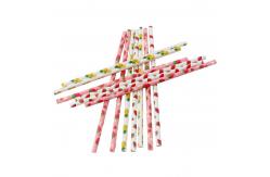 China Customer Printed Paper Party Straws 0.25 Inches Diameter Durable Reusable supplier