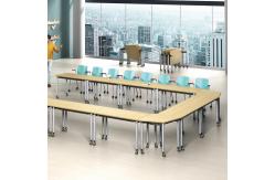 China Foldable Training Room Desk Stackable Meeting Room Tables With Wheels supplier