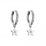 Custom Zircon Crystal Sterling Silver Diamond Earrings Hoop