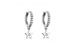 China Custom Zircon Crystal Sterling Silver Diamond Earrings Hoop supplier
