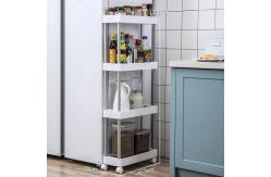 China Crystal 98.5cm Kitchen Storage Racks Plastic Organizer Shelf Four Layer supplier