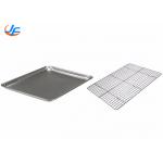 RK Bakeware China-Half Size 16 Gauge Wire in Rim Aluminum Baking Tray with Footed Cooling Rack for sale