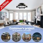 1stshine Ceiling Fan Light CE Elegant Black Flush Mounted Lighting Solutions Service
