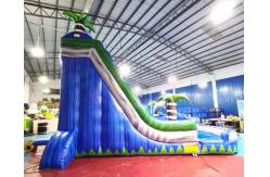 China Palm Tree Jumping Castles Outdoor Inflatable Water Slides With Pool supplier