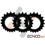 Steel SK210-8 Double Roller Chain Sprockets , Black Kobelco Excavator Parts for sale