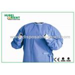 Ultrasonic Heat Seal SMS Disposable Surgical Gown Waterproof With Knitted Wrist for sale