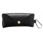 soft fashion unisex sunglasses box with black artificial leather and metal clip for small size sunglasses for sale
