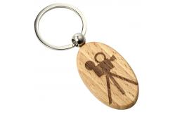 China 2-10mm Thickness Wooden Keychain Engraving Perfect Combination Of Style And Nature supplier