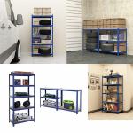 5 Tier Galvanized Steel Storage Rack Metal Shelves For Garage Corrosion Protection for sale