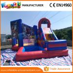 Customized Size Spiderman Inflatable Combo Jumping Castle With Slide / Pool for sale