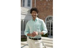 China Water Green Long Dress Business Linen Men'S Pajamas supplier