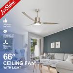 Modern Design 3 Blades 6 Speeds and Remote Control Ceiling Fan with LED Light by 1stshine for sale