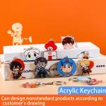 Durable Acrylic Charm Keychain With Metal Ring And Cartoon Character Gravity Falls Print for sale