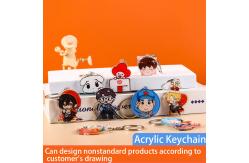 China Durable Acrylic Charm Keychain With Metal Ring And Cartoon Character Gravity Falls Print supplier