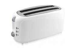 China Bread Centering Function 4 Slice 2 Slot Long Toaster White Yellow supplier