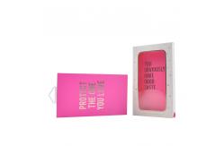 China Mobile Phone Case Box with PET Window Recycled Packaging Gold Foil Stamping supplier