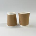 Custom Logo Kraft Paper Ice Cream Cups 16OZ PLA Coated Double Wall Paper Cups for sale