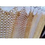 7mm Stainless Steel Chainmail Curtain Gold Color For Interior Decoration for sale