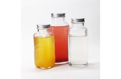 China 250ml 500ml Fancy Empty Glass Clear Juice Milk Bottle With Screw Cap supplier