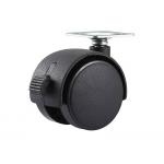 China 50mm Black Top Plate Casters , Nylon Twin Sound Furniture Universal Castor Wheels manufacturer