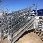 Galvanized  Adjustable Loading Ramp Galvanised Steel Material For Livestock for sale