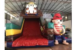 China Pirate Theme Amusement Park Inflatable Playground Bouncy Castle Water Slide supplier