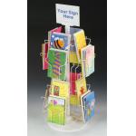 Custom Rotating Countertop Greeting Card Display Stands With Sign Clip 16 Pockets for sale