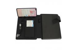 China Nontoxic Waterproof Wireless Charging Notepad , Reusable Padfolio With Power Bank supplier