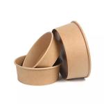 kraft Paper Bowls Environmentally friendly Brown Take Away 280gsm Disposable Paper Soup Bowls for sale
