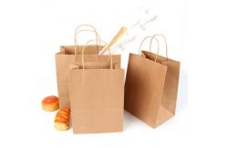 China Recyclable kraft Paper Bag With Twisted Handle Reusable Shopping Paper Bags supplier
