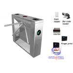 Esd tripod turnstile barrier with qr barcode and fingerprint scanner and RFID reader for sale