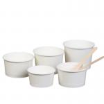 White Ice Cream 9oz Biodegradable Takeaway ShallowDisposable Paper Bowl for sale