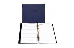 China Extra Large Wire Personal Calendar Planner , O Binding PU Leather Custom Planner Notebook supplier