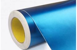 China Crystal Matte Metallic Blue Vinyl Wrap Roll Slidable Scratch Resistant supplier