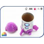 Plastic Lid And Base Rocket Style Composite Paper Tube Cartoon Cylinder