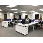 Fashion Office Desk Partitions With Cabinets Veneer Finish Anti - Scratch for sale