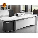 Artificial Stone Office Boss Table No Bubbles With Seamless Joint for sale