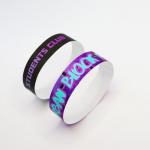 Custom Logo Tyvek Paper Wristbands Waterproof Full Color Printing Bracelet With Snap Closure for sale
