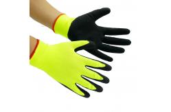 China Black Crinkle Latex Coated Gloves Waterproof Abrasion Resistant Work Gloves supplier