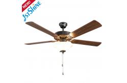 China Retro Ceiling Fan Trending New 5 MDF Blades With Lights Traditional Pull Chain supplier