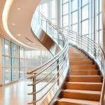 Long-Lasting Stainless Steel Handrails with Toughened Glass Clamps for Staircases for sale