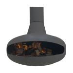 Black ISO9001 Wood Burning Fire Pits 800mm Suspended Wood Burner for sale