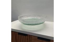 China Smooth Finish Glass Vessel Basins Contemporary Design No Hole Faucet Mounting supplier