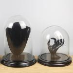 D30 x H30cm Handmade Large Glass Display Box Dome Cloche With Wood Base