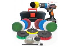 China 5cm Power Drill Brush Scrub Pads 18Pcs Set With Long Reach Attachment supplier